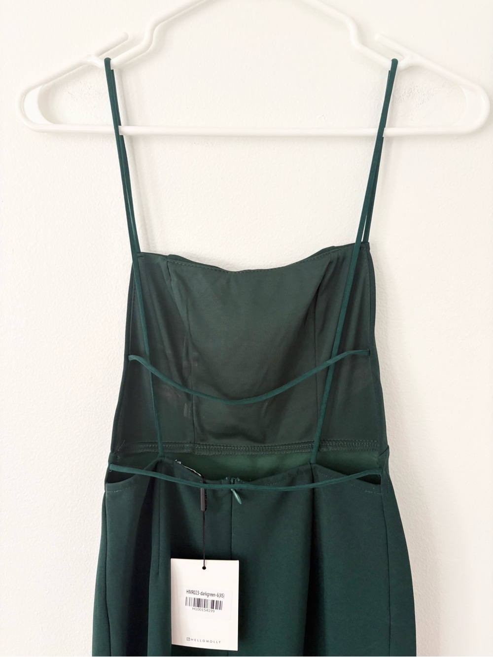 Hello Molly NEW Dark Forest Green Can't Afford Me Open Back Midi Dress Size 2 - Picture 7 of 12